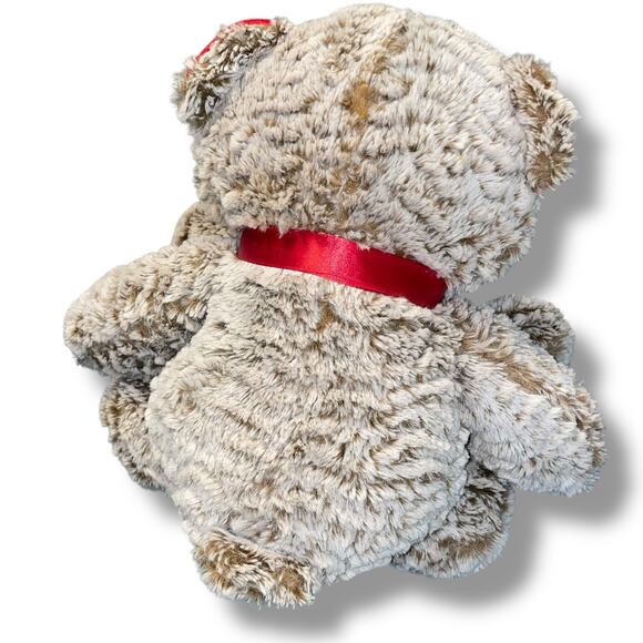 Animal Adventure Plush Teddy Bear Heart Frosted Stuffed Nursery Decor Ribbon 12" - Picture 7 of 10
